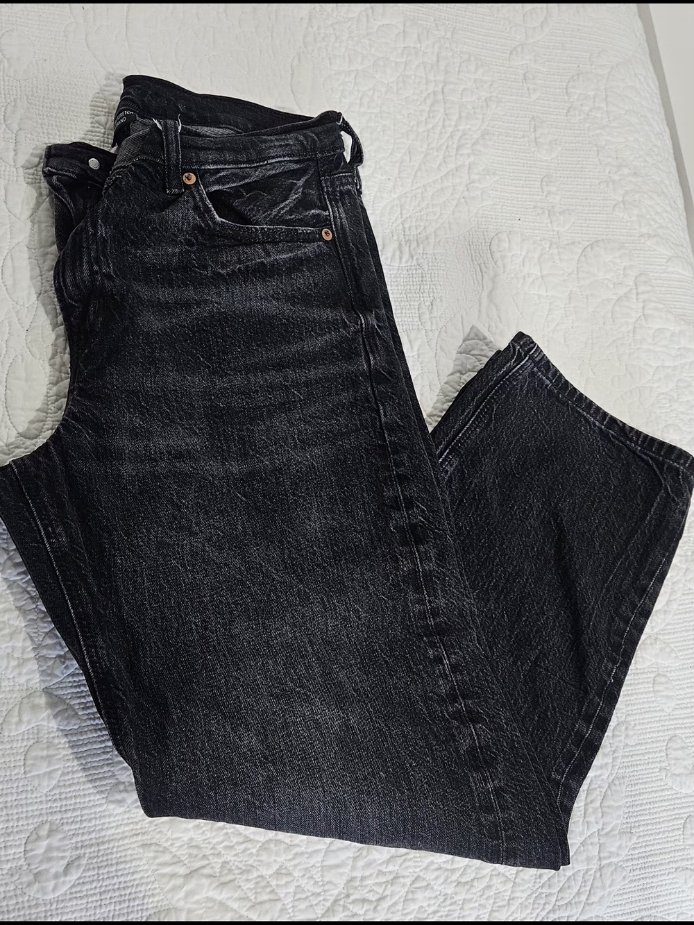 American Eagle Outfitters Black Washed Straight Jeans